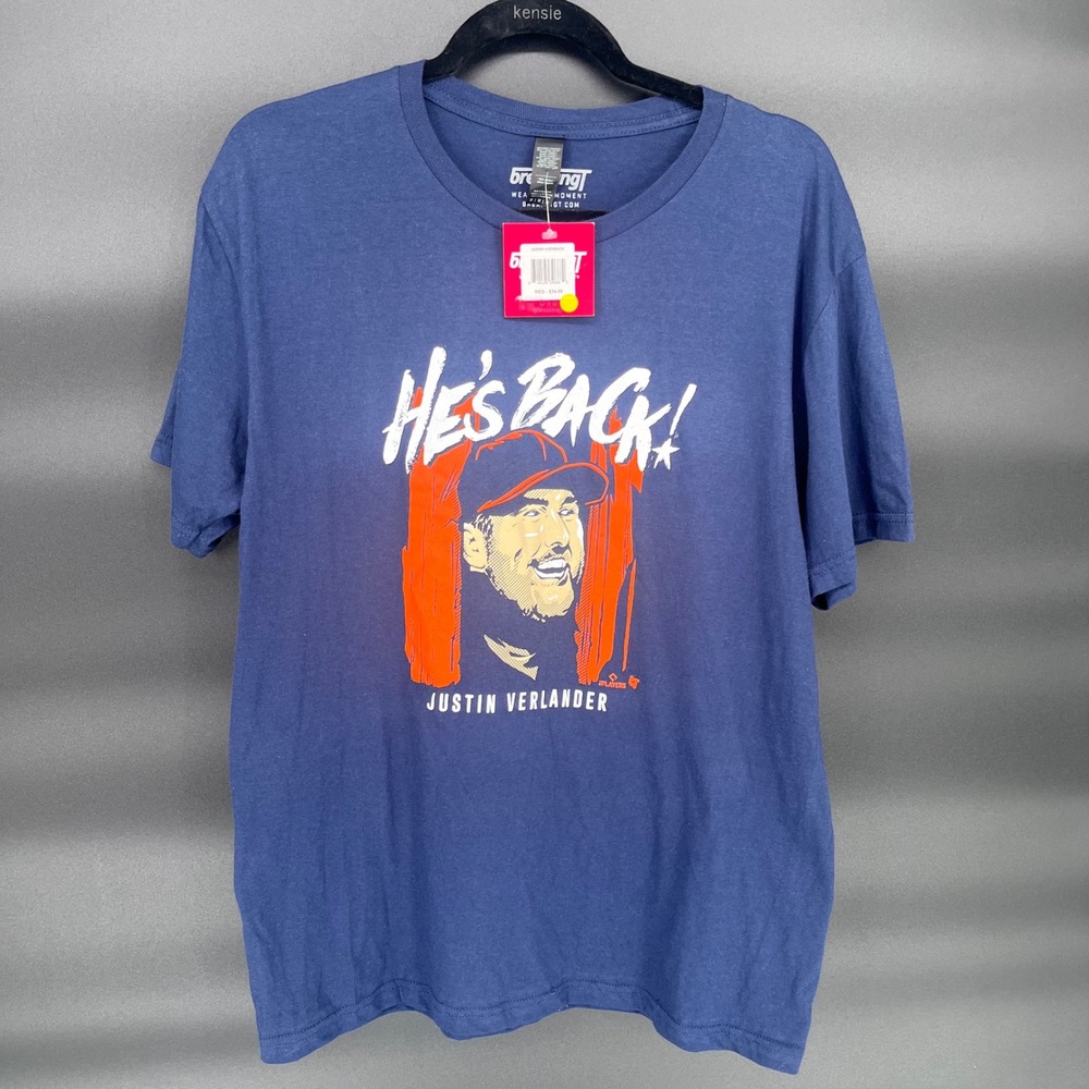 BreakingT‎ Justin Verlander Hes Back T Shirt Mens Medium MLB Baseball Tee